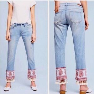 Anthropologie Hyphen Mid Rise Jeans Bandana 27